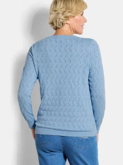 Goldner Damen Pullover in hellblau - Ärmel: langarm