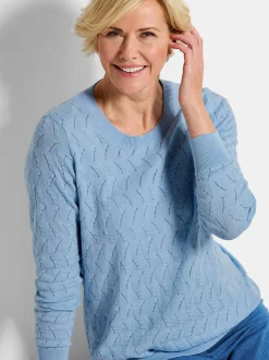 Goldner Damen Pullover in hellblau - Ärmel: langarm