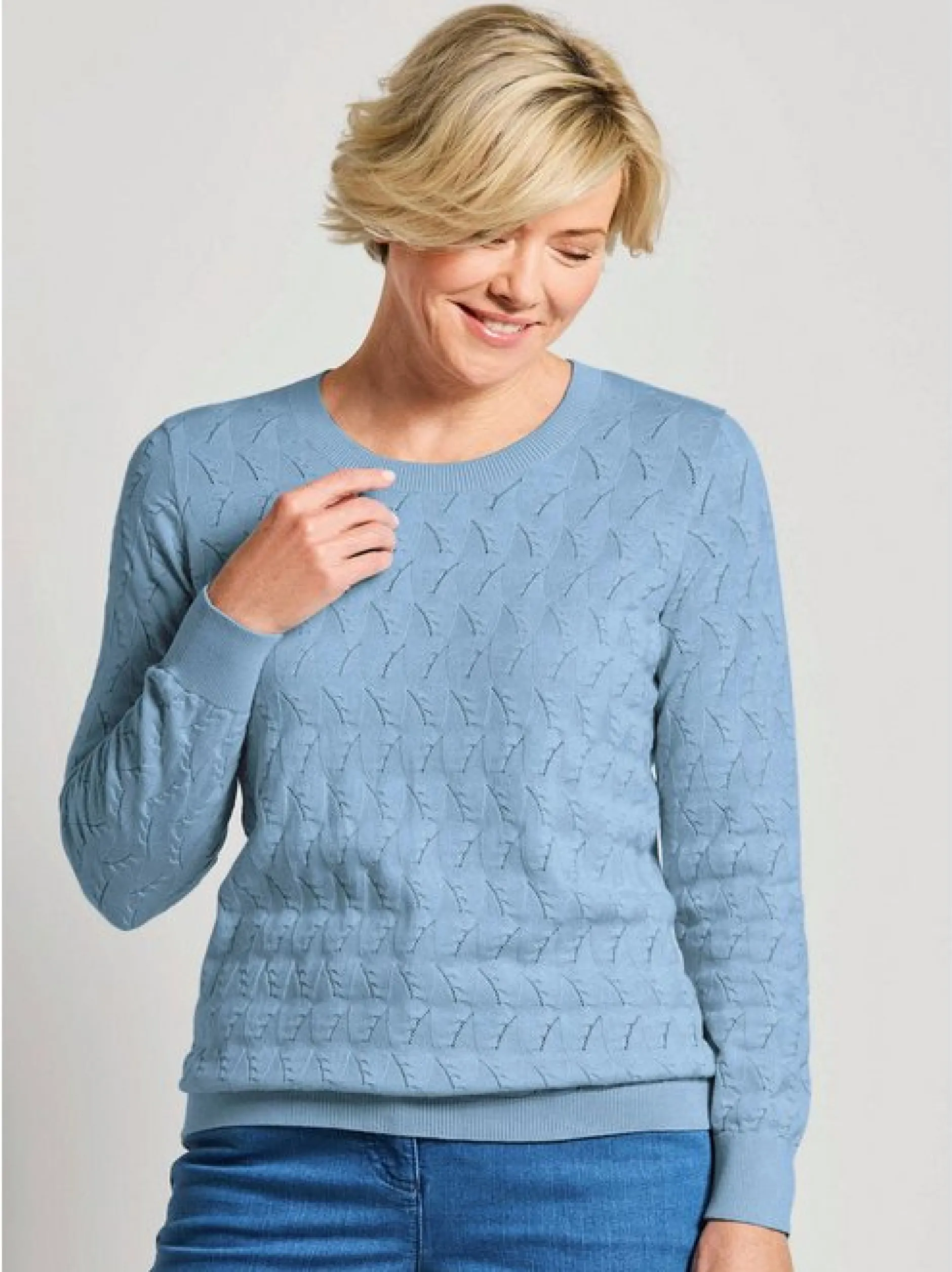 Goldner Damen Pullover in hellblau - Ärmel: langarm