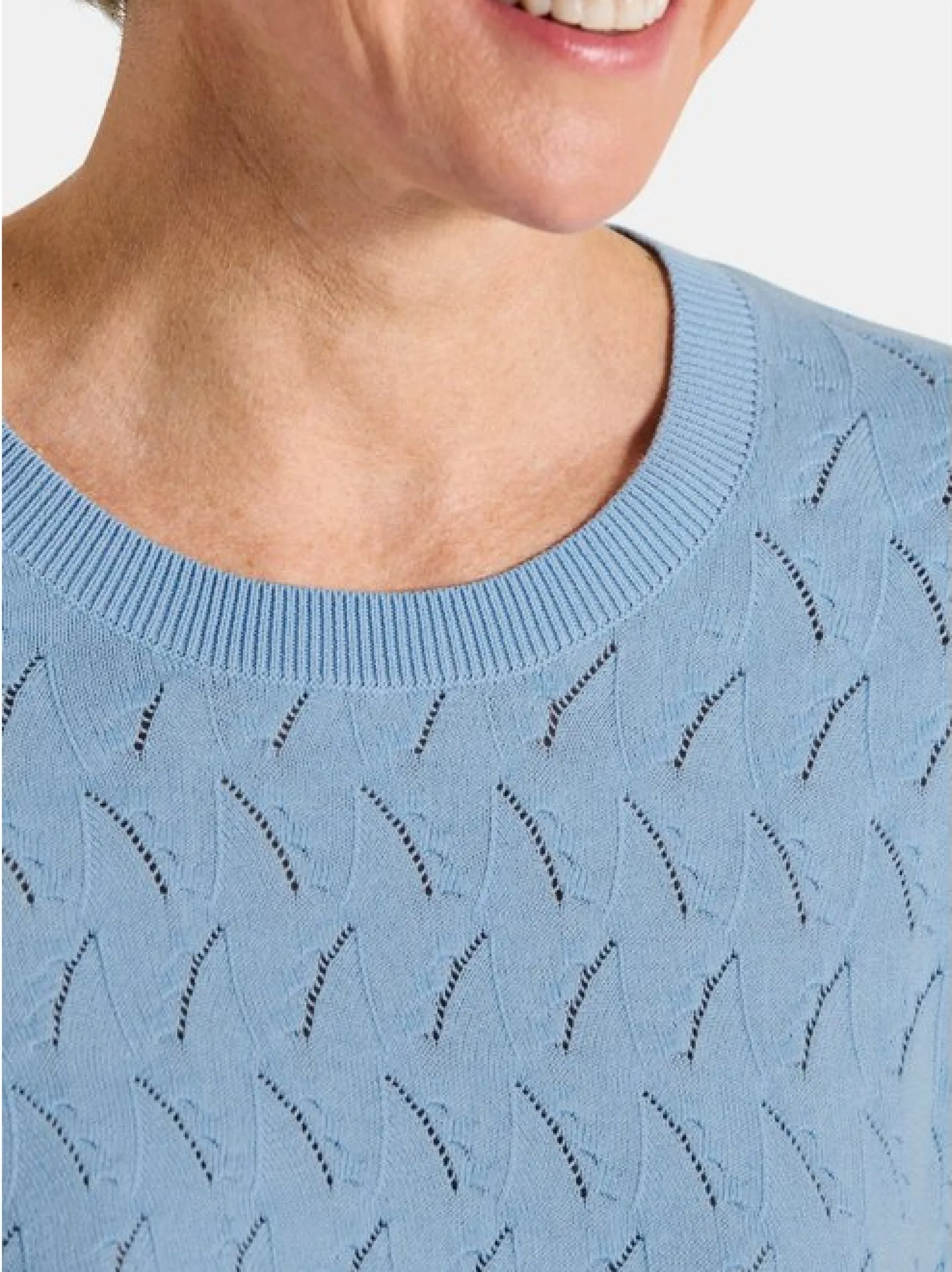 Goldner Damen Pullover in hellblau - Ärmel: langarm