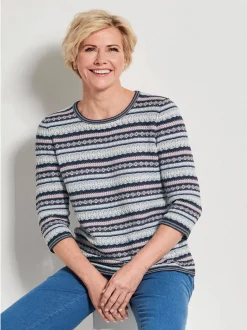 Goldner Damen Pullover in marine - Ausschnitt: Rundhals
