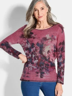 Goldner Damen Pullover in pink - Ausschnitt: U-Boot