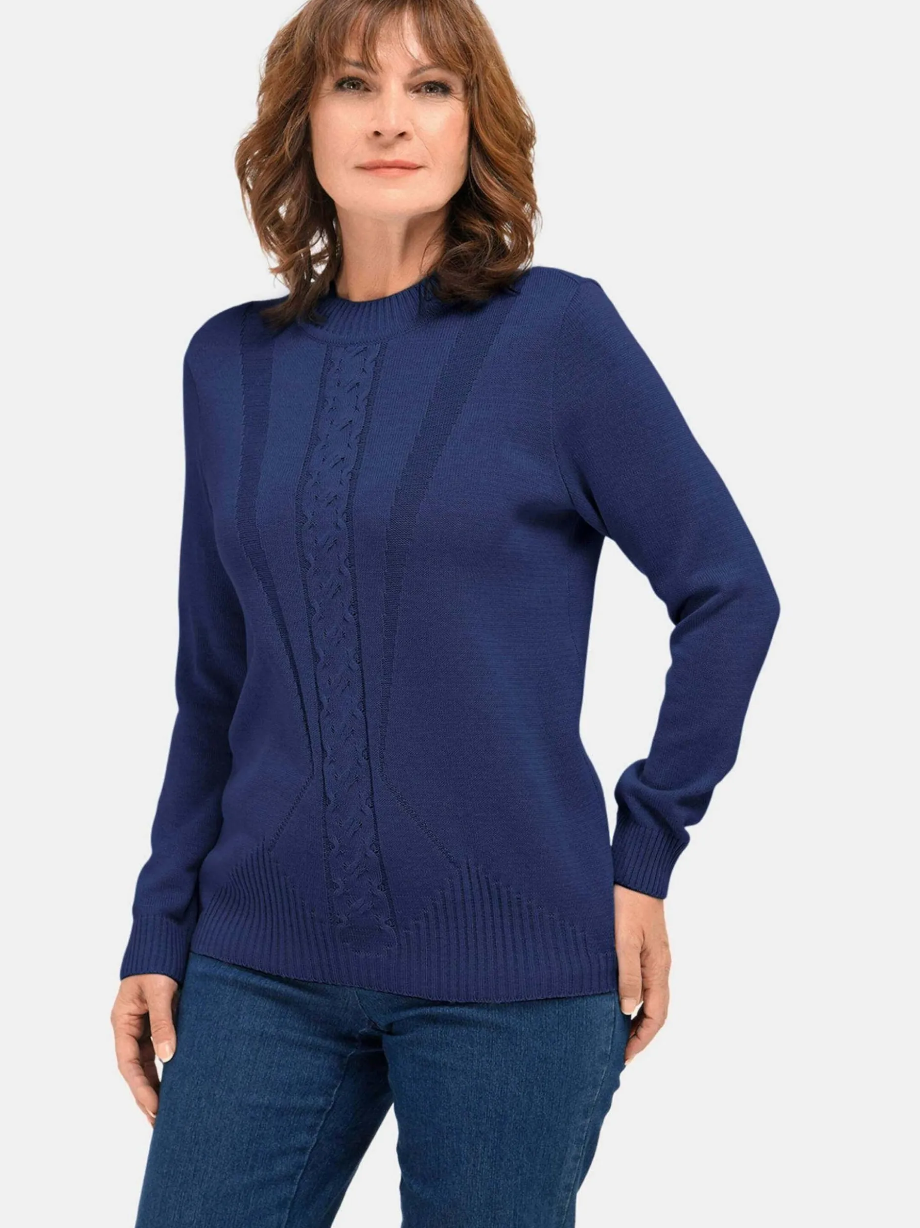 Goldner Damen Pullover - Kurzgröße in blau
