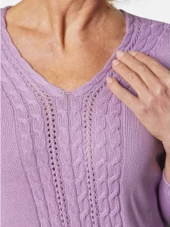 Goldner Damen Pullover - Kurzgröße in flieder