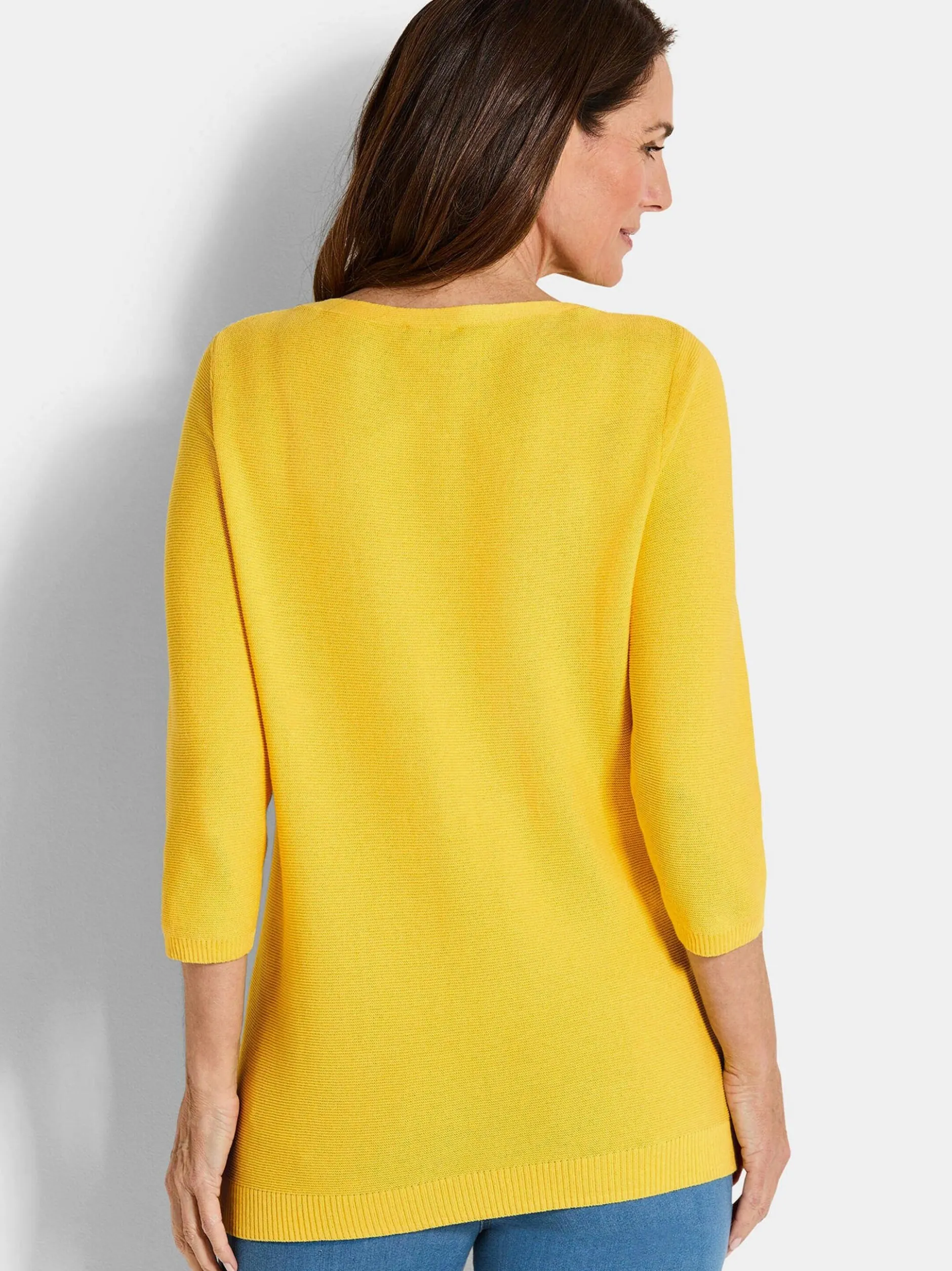Goldner Damen Pullover - Kurzgröße in gelb