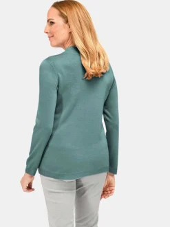 Goldner Damen Pullover - Kurzgröße in grün