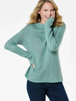 Goldner Damen Pullover - Kurzgröße in mint
