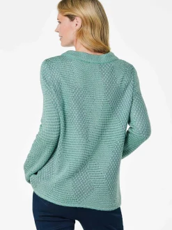 Goldner Damen Pullover - Kurzgröße in mint