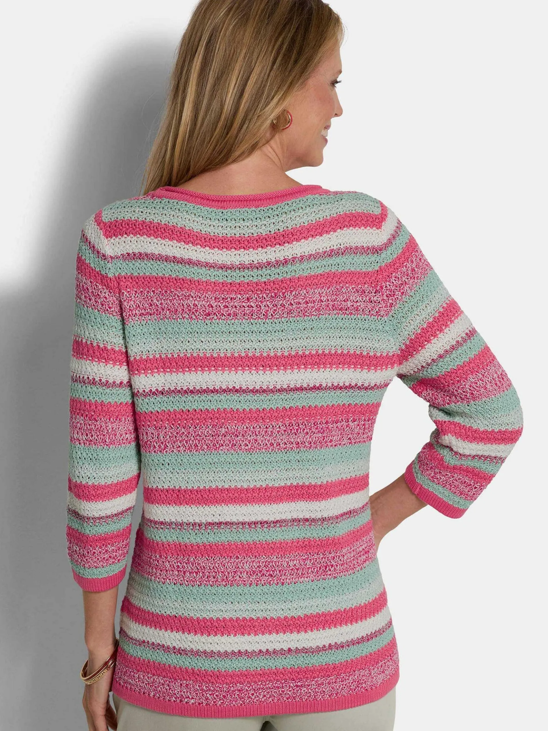 Goldner Damen Pullover - Kurzgröße in pink