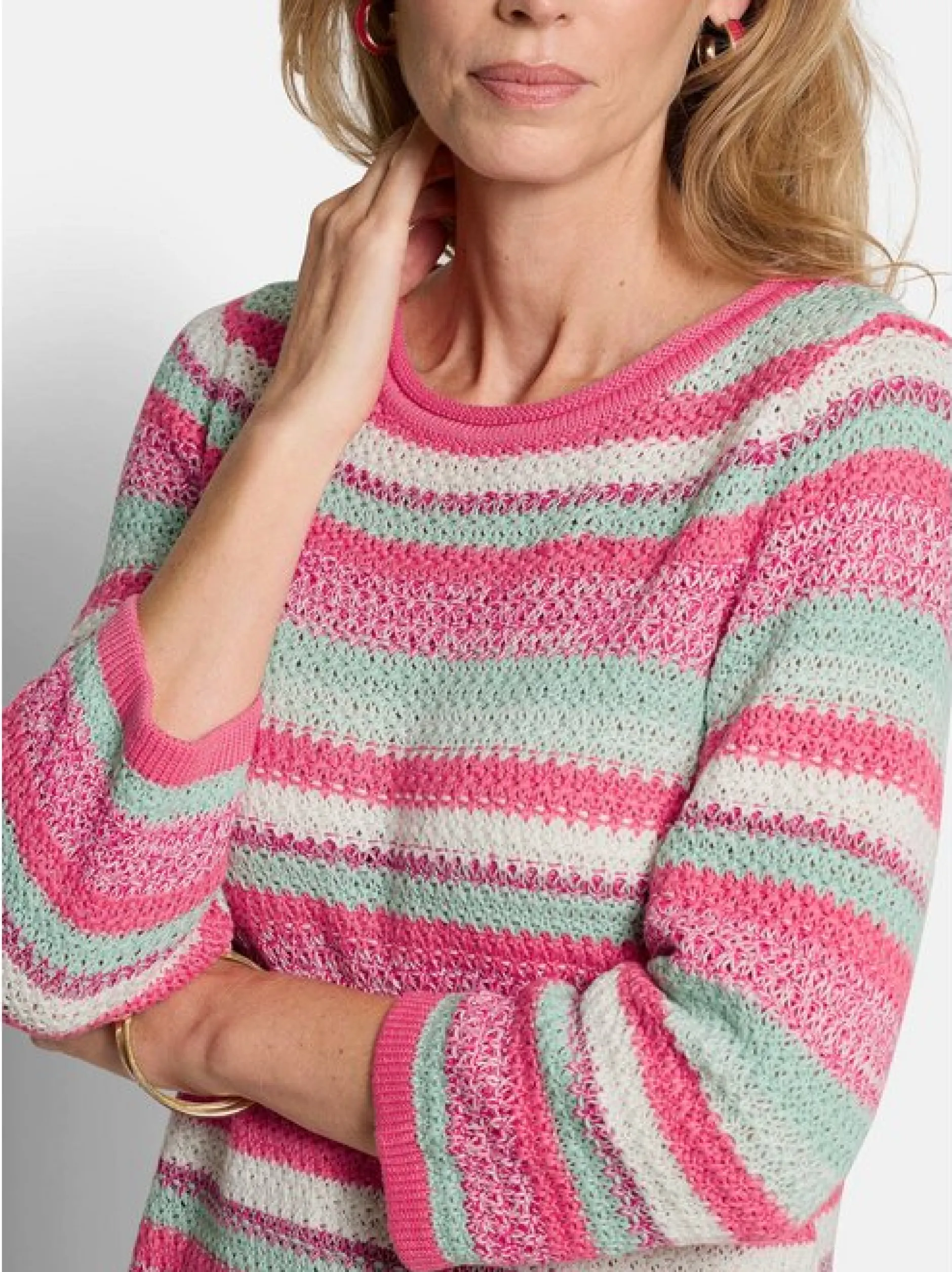 Goldner Damen Pullover - Kurzgröße in pink