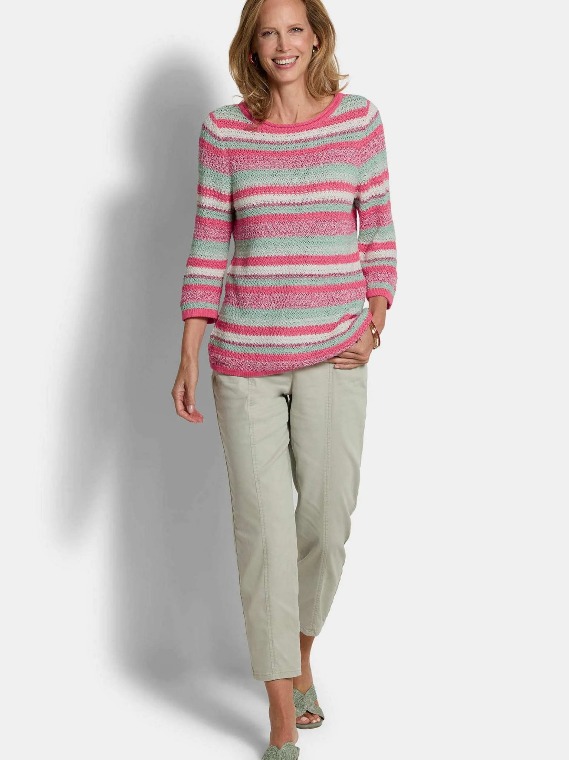 Goldner Damen Pullover - Kurzgröße in pink
