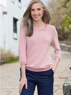 Goldner Damen Pullover - Kurzgröße in rosa