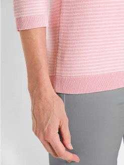 Goldner Damen Pullover - Kurzgröße in rosa