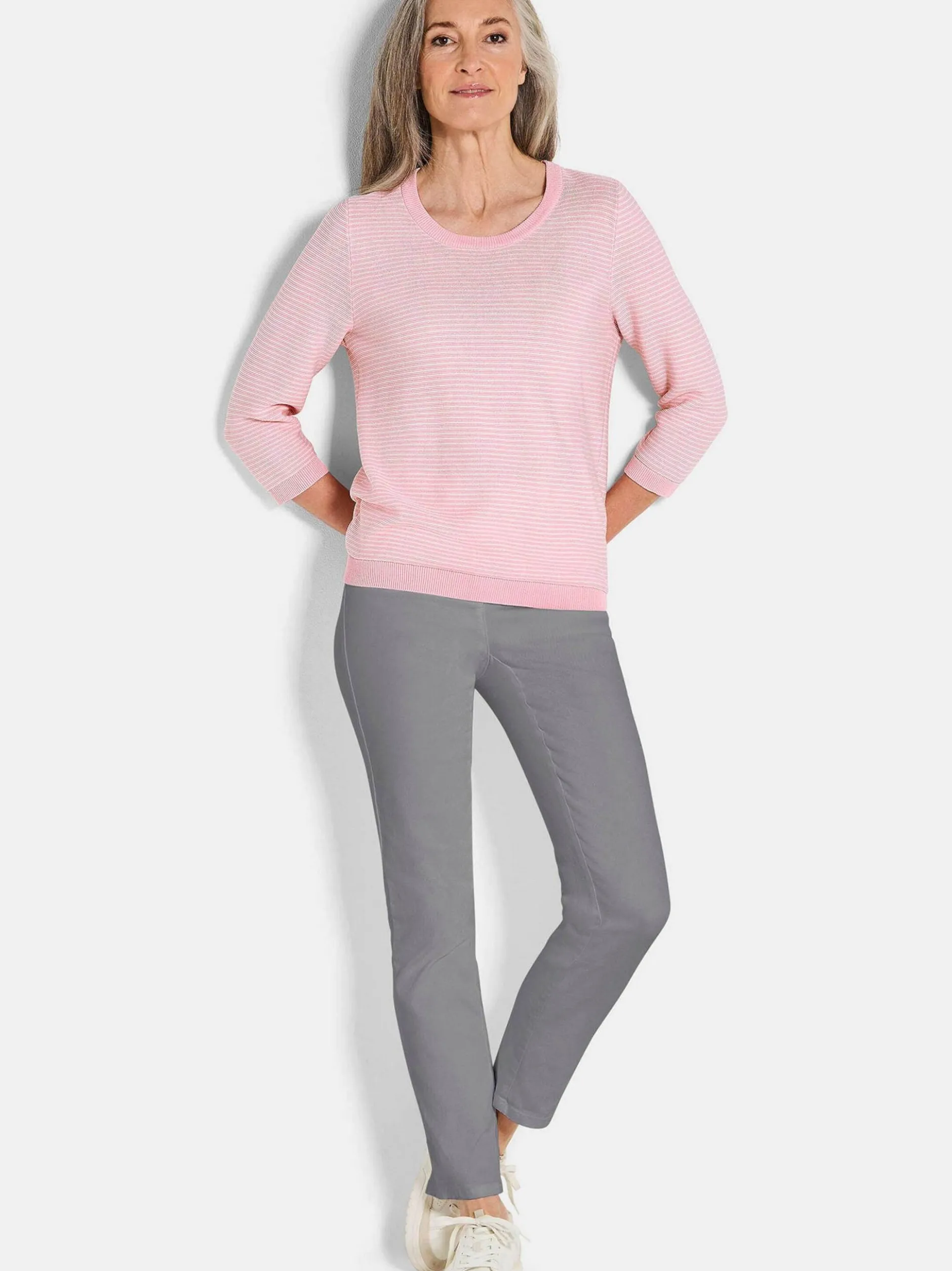 Goldner Damen Pullover - Kurzgröße in rosa