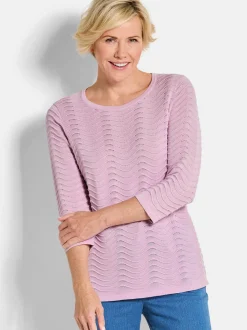 Goldner Damen Pullover - Kurzgröße in rosa