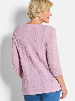Goldner Damen Pullover - Kurzgröße in rosa