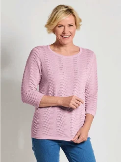 Goldner Damen Pullover - Kurzgröße in rosa
