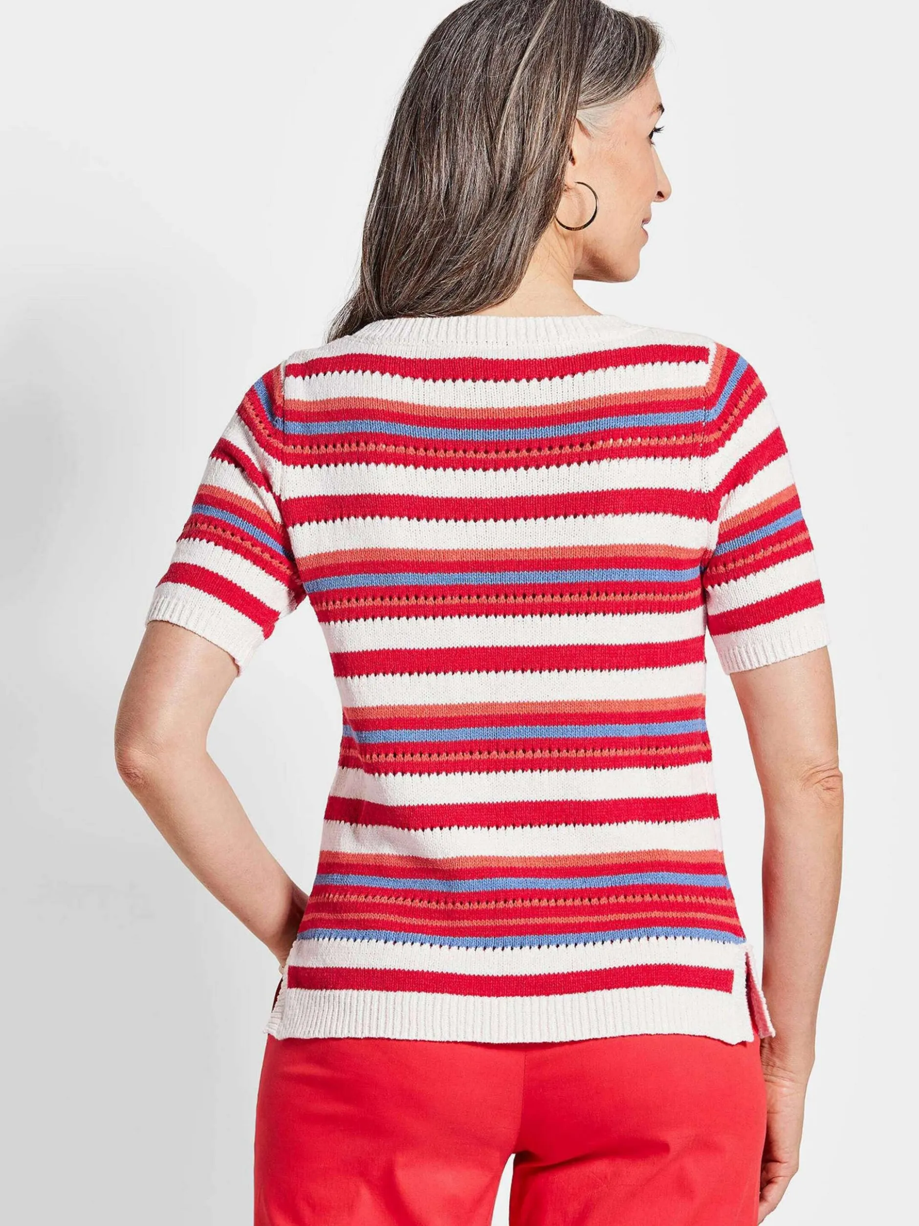 Goldner Damen Pullover - Kurzgröße in rot