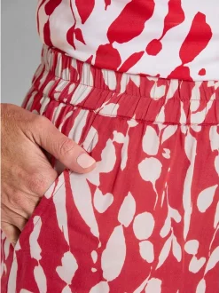Goldner Damen Schlupfhosen in rot