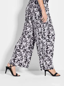 Goldner Damen Schlupfhosen in schwarz weiß