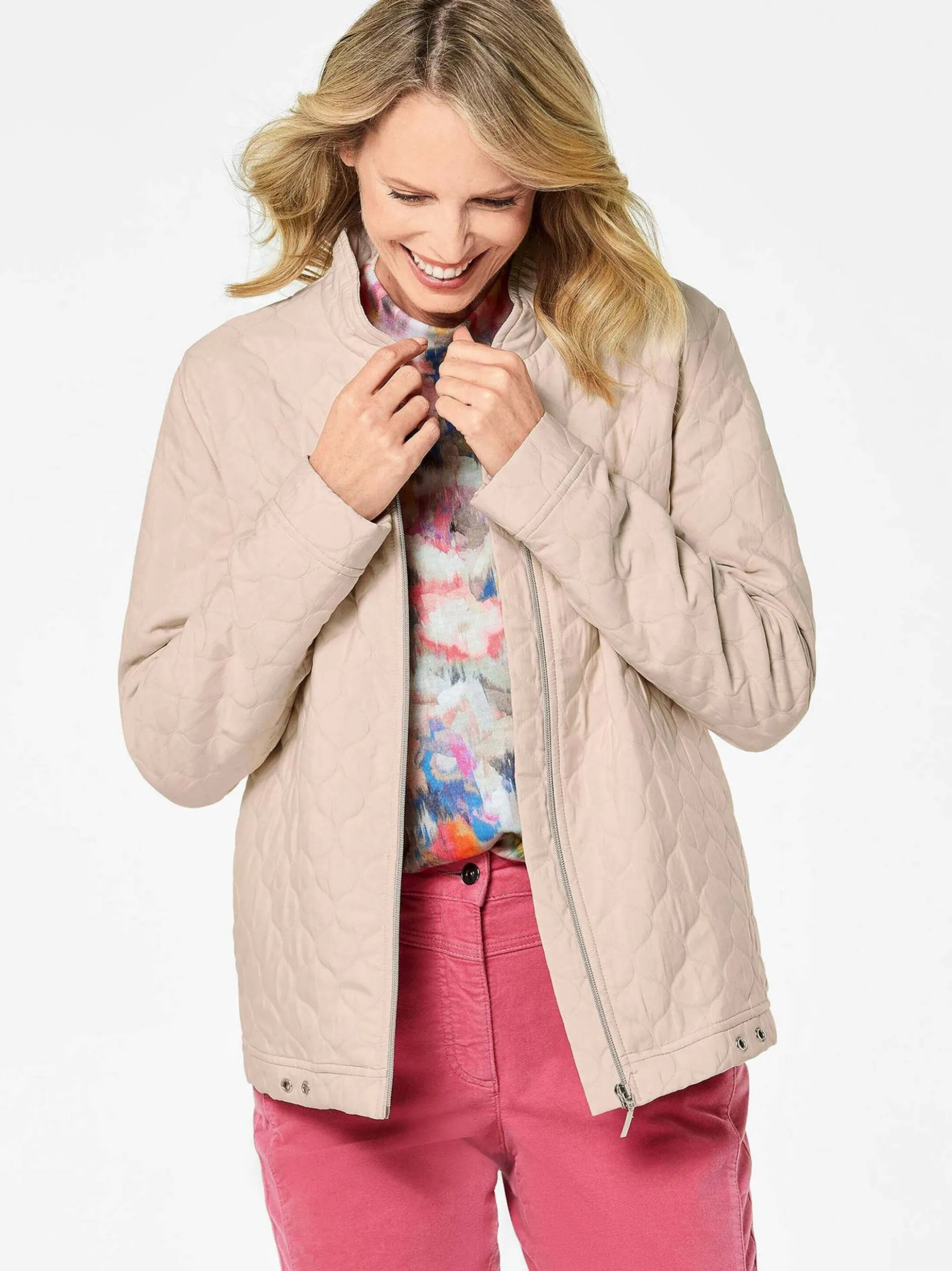 Goldner Damen Shirtjacken - Kurzgröße in medium stone