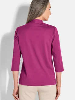 Goldner Damen Shirts in aubergine - Ärmel: 3/4 Arm