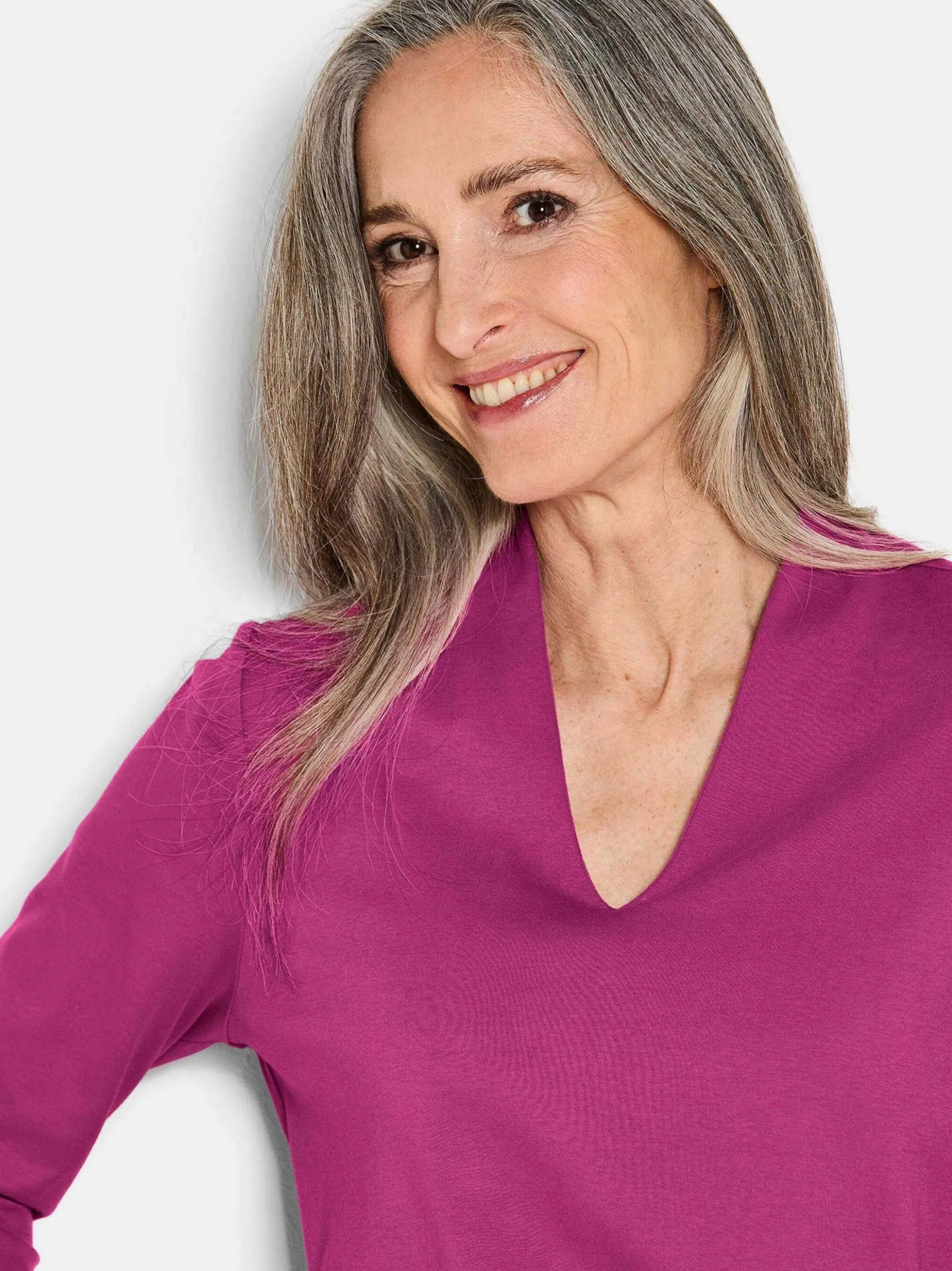 Goldner Damen Shirts in aubergine - Ärmel: 3/4 Arm