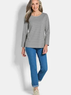 Goldner Damen Shirts in grau - Ausschnitt: U-Boot