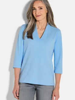 Goldner Damen Shirts in hellblau - Ärmel: 3/4 Arm