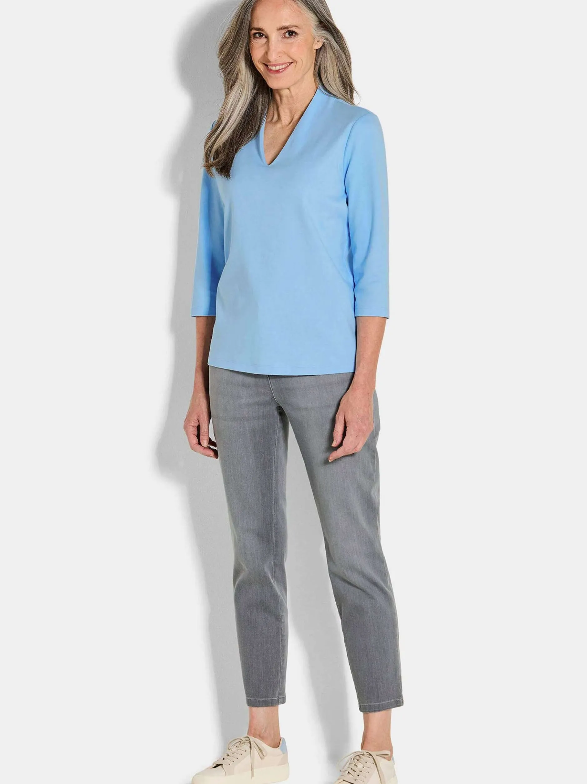 Goldner Damen Shirts in hellblau - Ärmel: 3/4 Arm