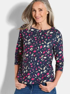 Goldner Damen Shirts in marine - Ausschnitt: U-Boot