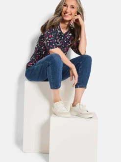 Goldner Damen Shirts in marine - Ausschnitt: U-Boot
