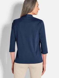 Goldner Damen Shirts in marine - Ärmel: 3/4 Arm