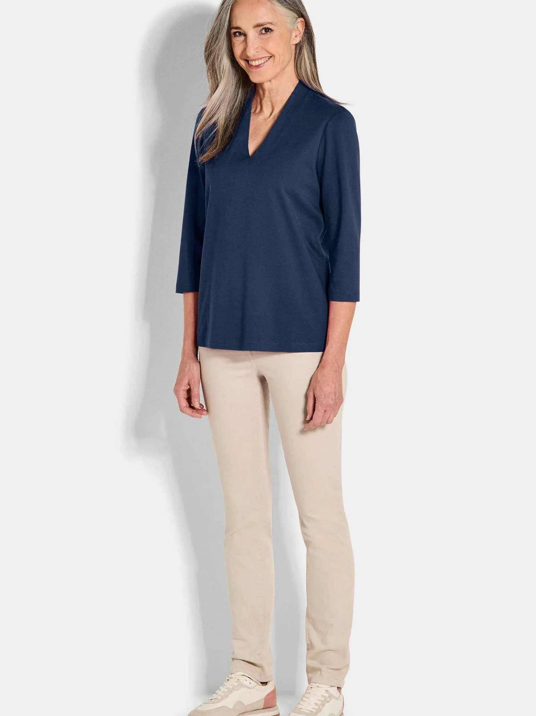 Goldner Damen Shirts in marine - Ärmel: 3/4 Arm