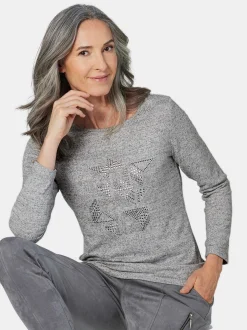 Goldner Damen Shirts in melange - Ausschnitt: U-Boot