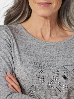 Goldner Damen Shirts in melange - Ausschnitt: U-Boot