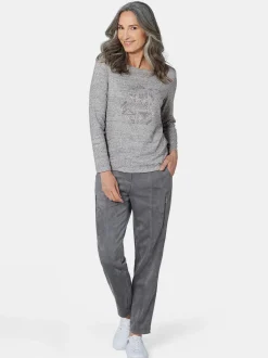 Goldner Damen Shirts in melange - Ausschnitt: U-Boot