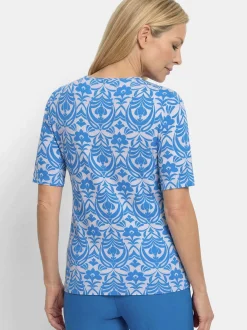 Goldner Damen Shirts - Kurzgröße in blau