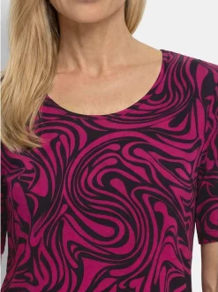 Goldner Damen Shirts - Kurzgröße in bordeaux
