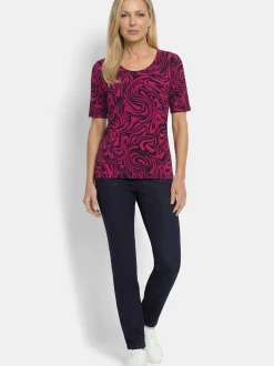 Goldner Damen Shirts - Kurzgröße in bordeaux