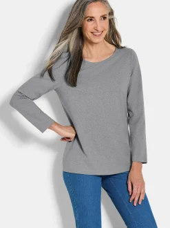 Goldner Damen Shirts - Kurzgröße in grau