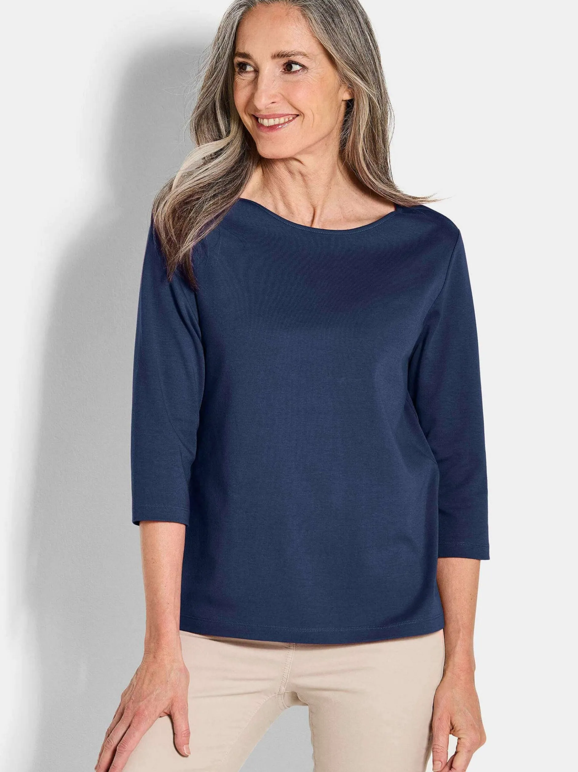Goldner Damen Shirts - Kurzgröße in marine