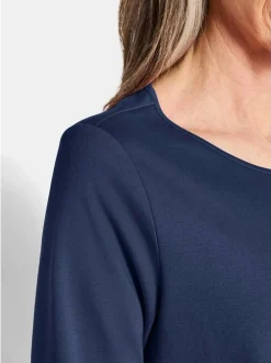 Goldner Damen Shirts - Kurzgröße in marine