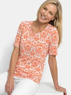 Goldner Damen Shirts - Kurzgröße in orange