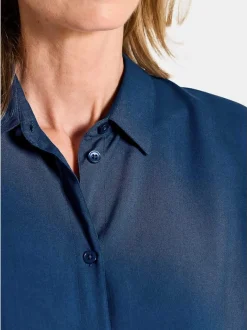 Goldner Damen Sommerblusen - Kurzgröße in blau