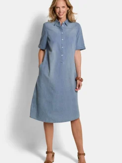 Goldner Damen Sommerkleider in blau