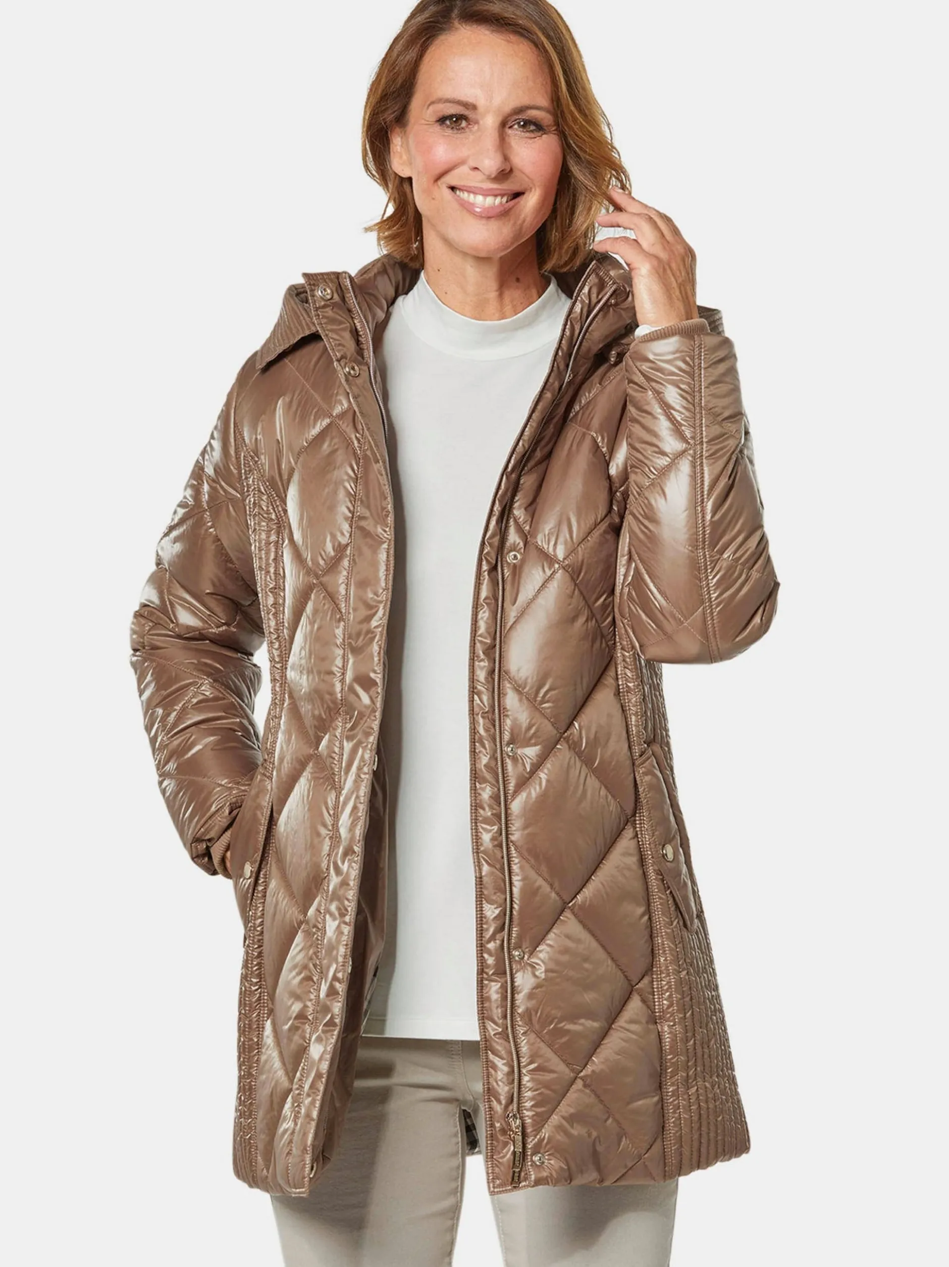 Goldner Damen Steppjacken in camel