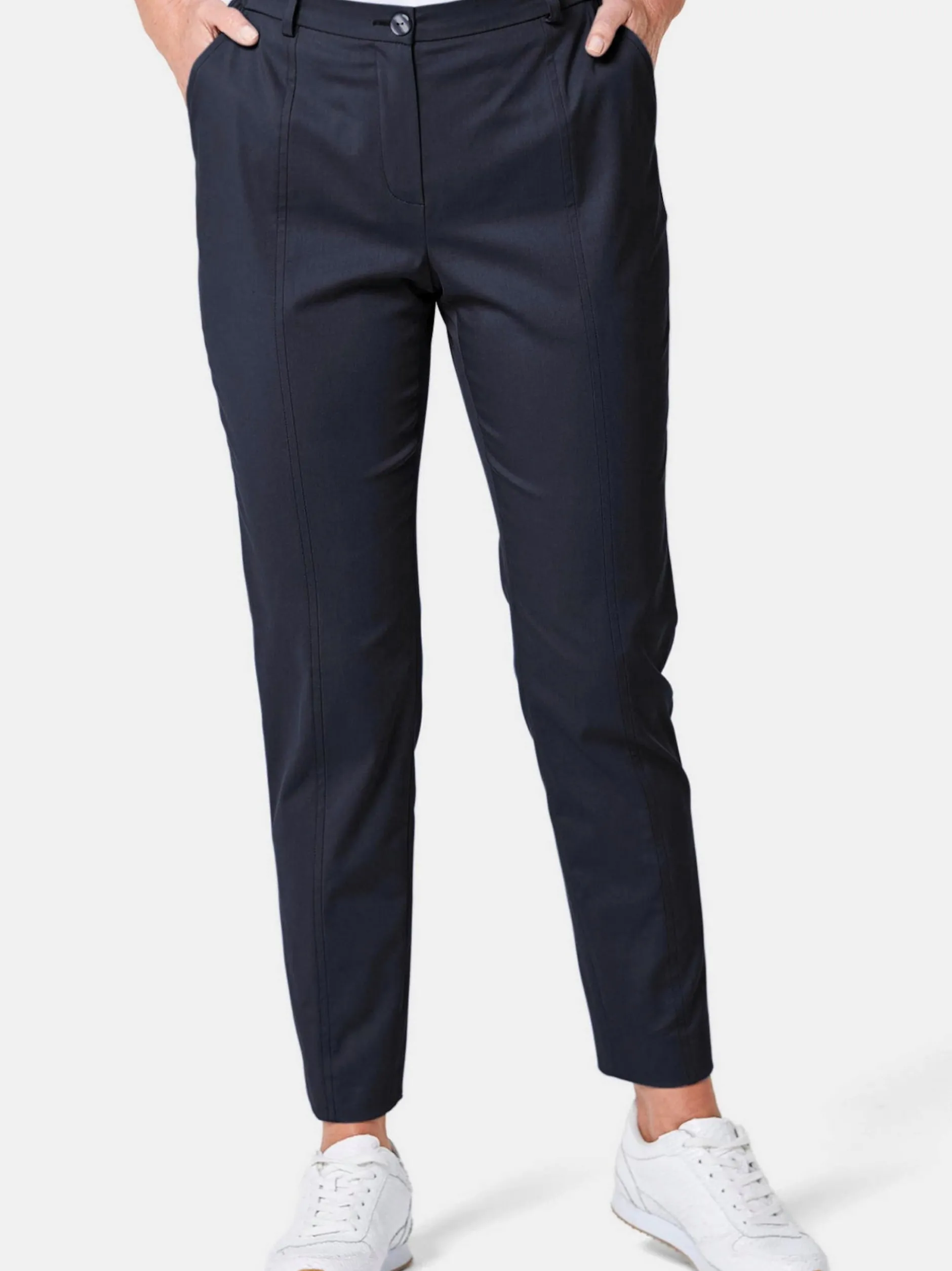 Goldner Damen Stoffhose in marine