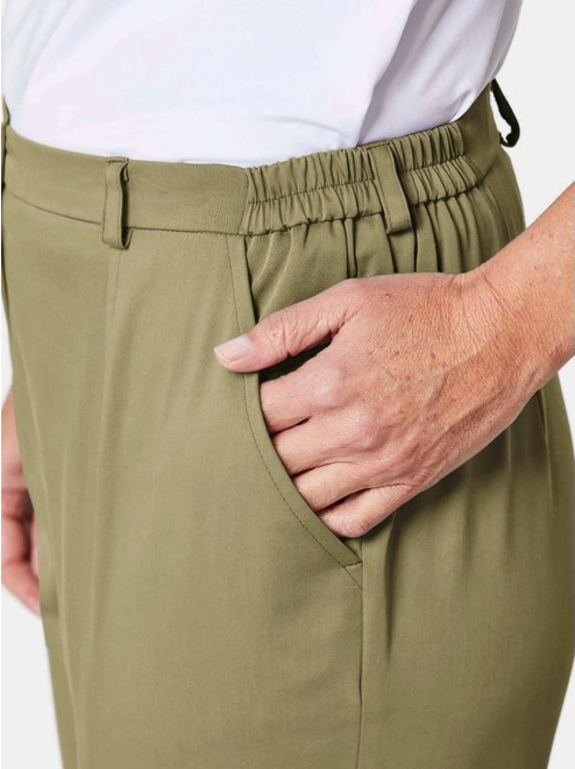 Goldner Damen Stoffhose in schilf