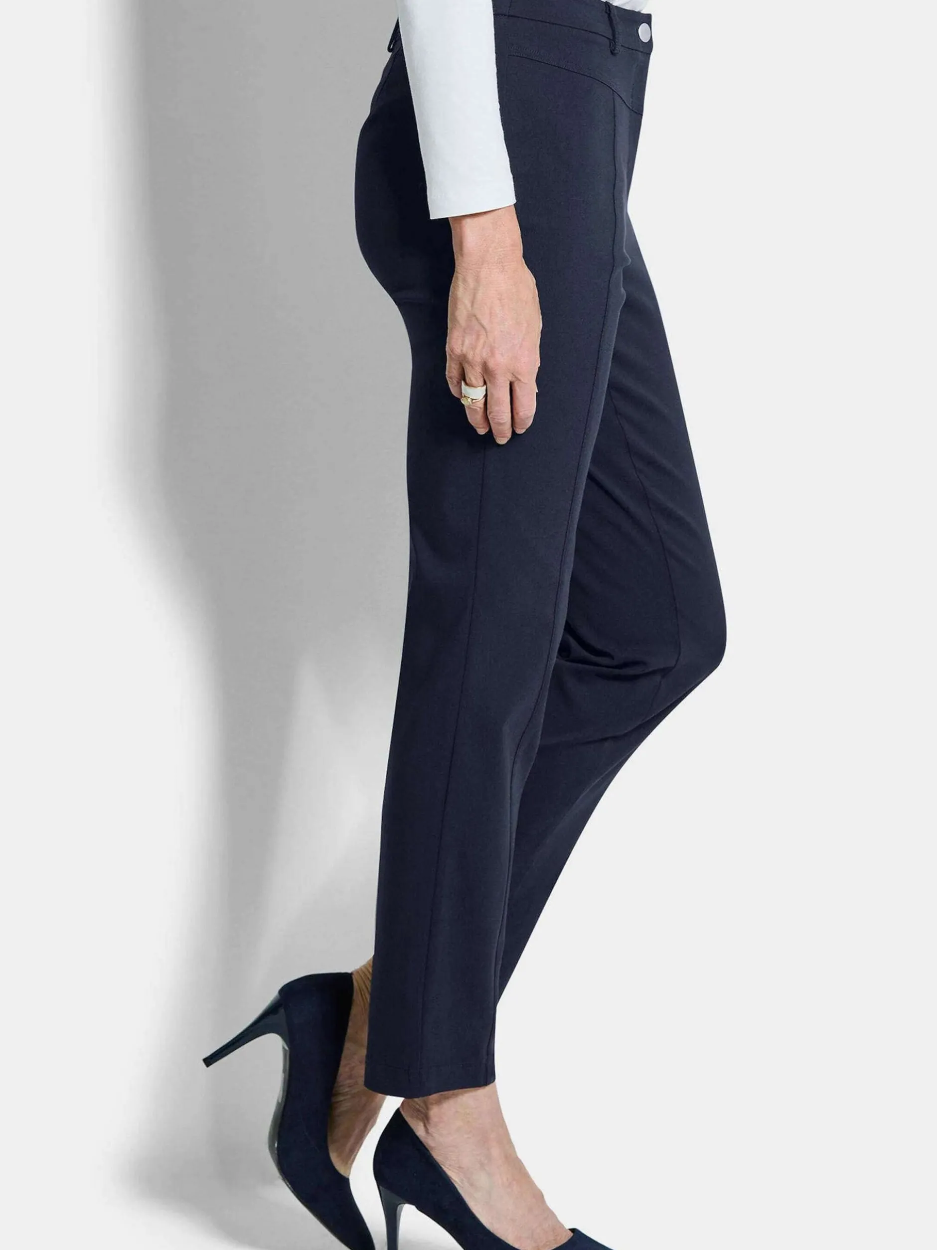 Goldner Damen Stoffhosen in marine